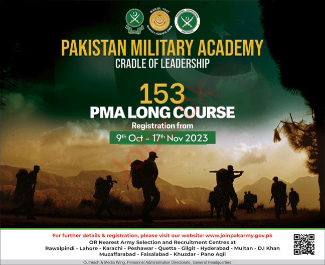 Join Pak Army Through 153 PMA Long Course Online Registration