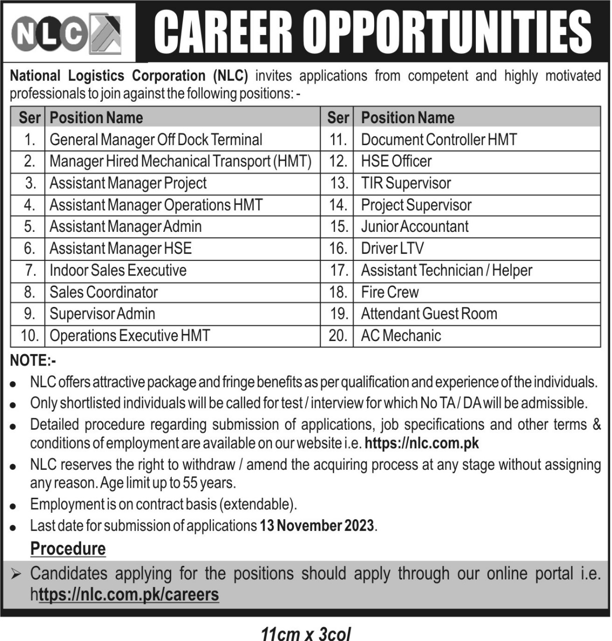 National Logistics Corporation NLC Management Jobs 2023