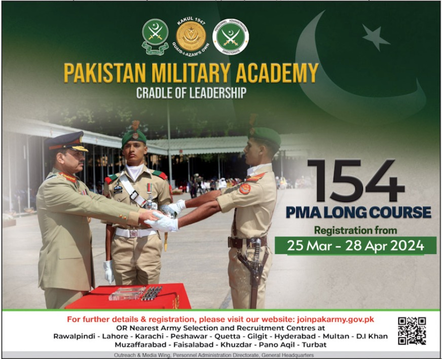 Join Pak Army Through 154 PMA Long Course 2024