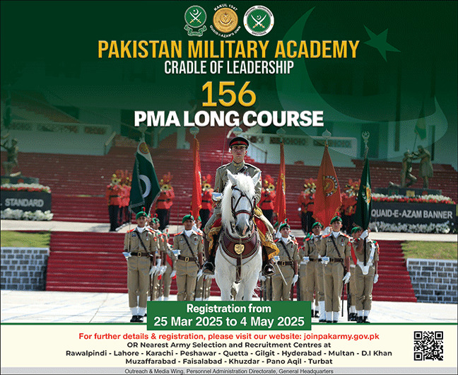 Join Pakistan Army as a Commission Officer Through 156 PMA Long Course