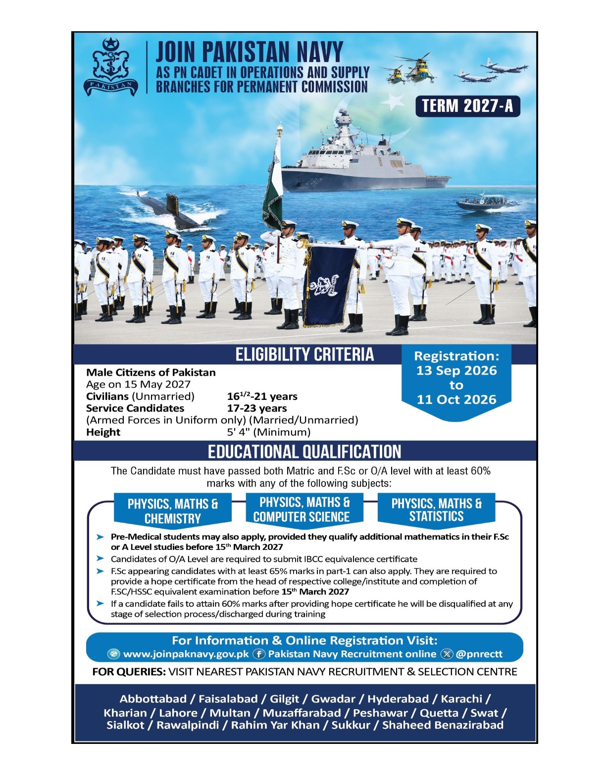 Join Pakistan Navy As PN Cadet Jobs 2026 Online Apply
