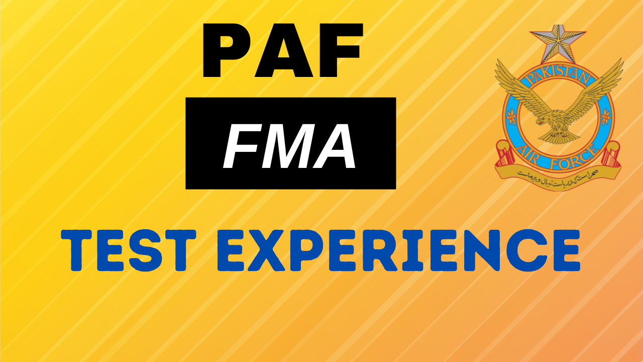 PAF FMA Test Preparation | FMA Test Past Experience